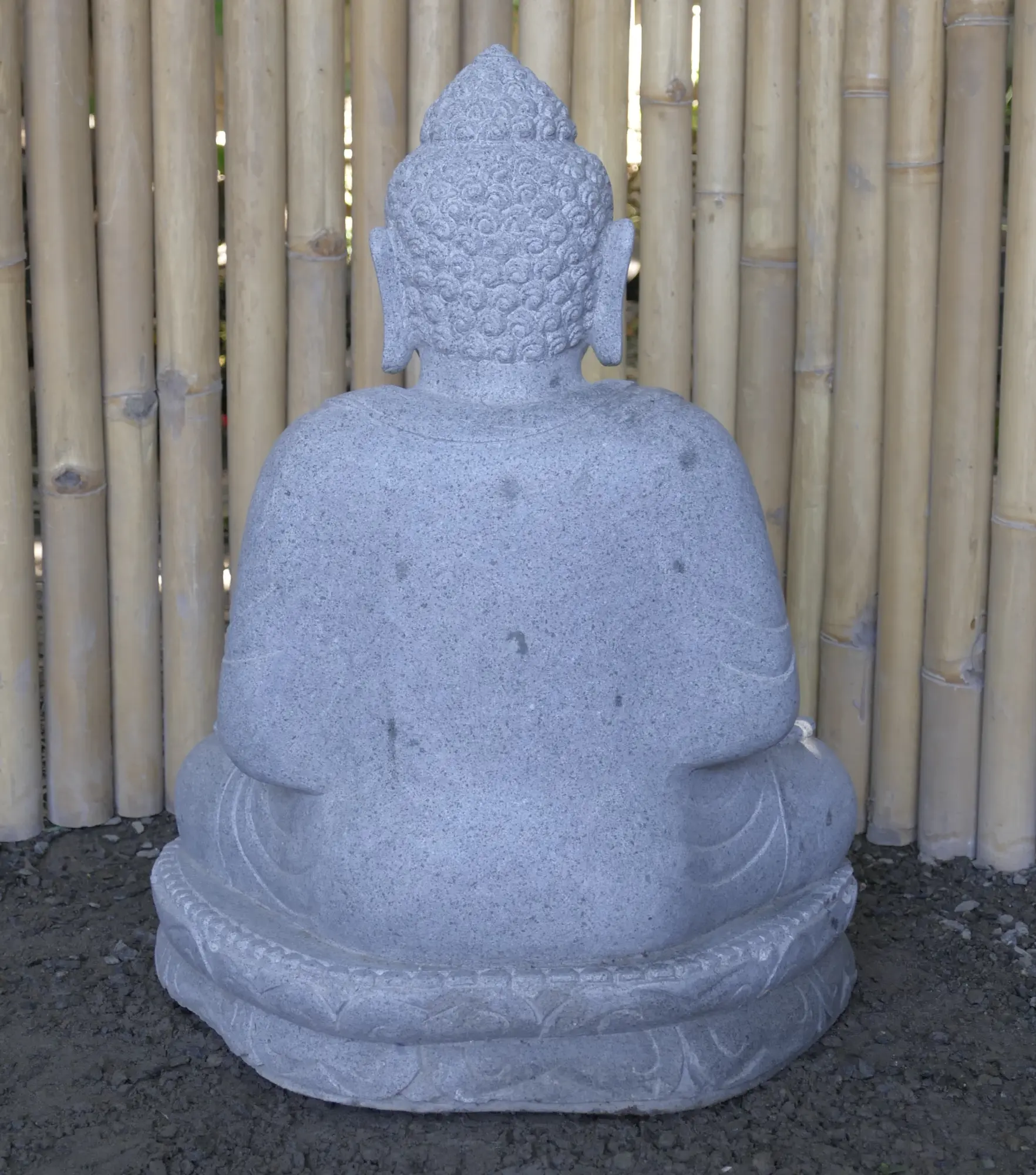  Product image 4 of the product “Seated Buddha made of Riverstone in Bhumisparsha - gesture of touching the earth. 64 cm height. ”